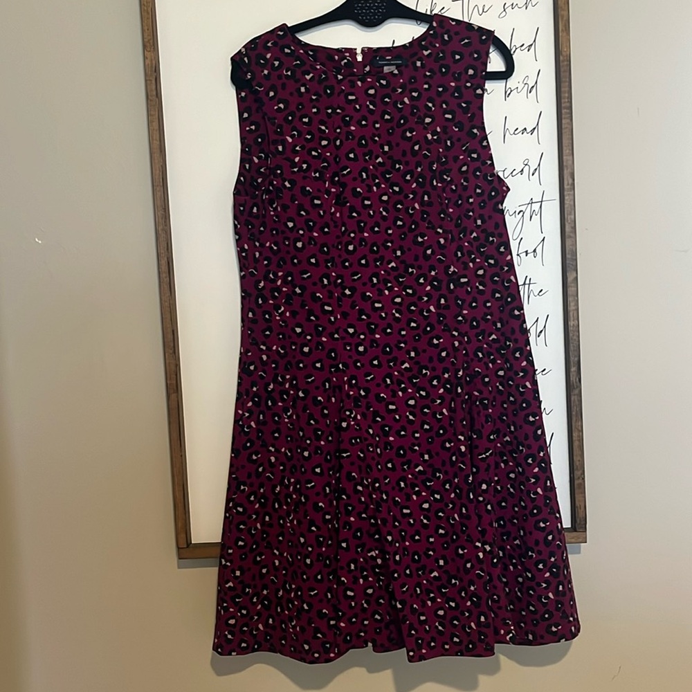 Tommy Hilfiger Purple Animal Print Sleeveless Fit and Flare Dress 12